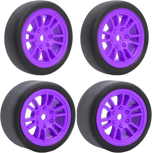 Pre-Mounted On-Road Drift Racing Wheel Tire Set Direct Pin Mount for 1/24 LOSI Micro-B WLtoys 244016-4PCS Rims Hub with Tires (Red) in Saudi Arabia