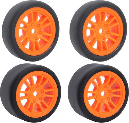 Pre-Mounted On-Road Drift Racing Wheel Tire Set Direct Pin Mount for 1/24 LOSI Micro-B WLtoys 244016-4PCS Rims Hub with Tires (Red) in Saudi Arabia