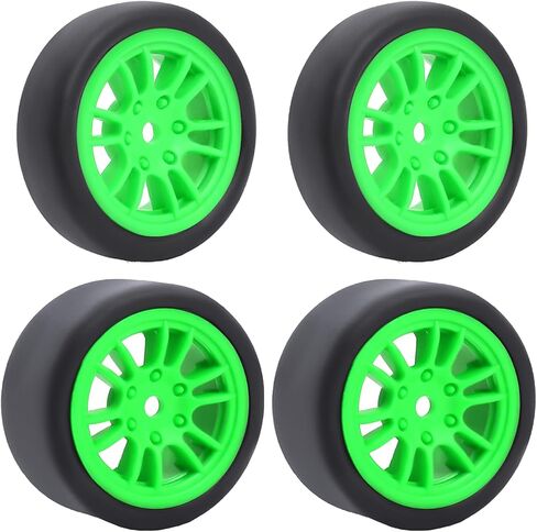 Pre-Mounted On-Road Drift Racing Wheel Tire Set Direct Pin Mount for 1/24 LOSI Micro-B WLtoys 244016-4PCS Rims Hub with Tires (Red) in Saudi Arabia