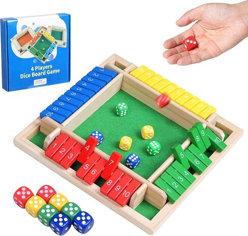 لعبة Shut The Box Dice، ألعاب رياضية لطاولة خشبية عائلية مكونة من 4 لاعبين للبالغين والأطفال، ممتعة للفصل الدراسي، المنزل، الحفلات، لعبة استراتيجية الحانة والتخييم، حجم مناسب للسفر in Saudi Arabia