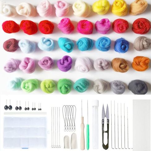 Needle Felting Kits for Beginners, Wool Felt Tools, Needle Felting Supplies Kits with Tools, Needle Felting Starter Kit, Storage Bag for DIY Handcrafts Decoration in Kuwait