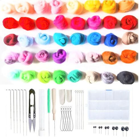 Needle Felting Kits for Beginners, Wool Felt Tools, Needle Felting Supplies Kits with Tools, Needle Felting Starter Kit, Storage Bag for DIY Handcrafts Decoration in Kuwait
