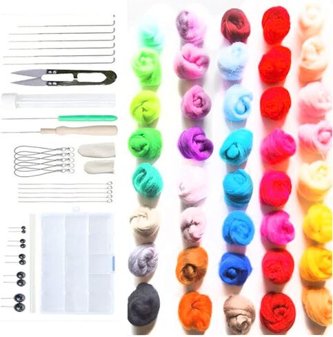 Needle Felting Kits for Beginners, Wool Felt Tools, Needle Felting Supplies Kits with Tools, Needle Felting Starter Kit, Storage Bag for DIY Handcrafts Decoration in Kuwait
