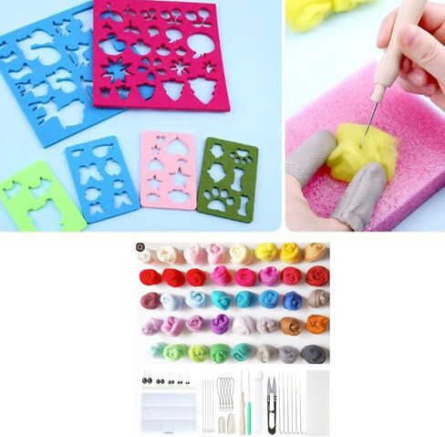 Needle Felting Kits for Beginners, Wool Felt Tools, Needle Felting Supplies Kits with Tools, Needle Felting Starter Kit, Storage Bag for DIY Handcrafts Decoration in Kuwait
