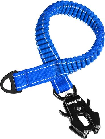 PetBonus Bungee Dog Leash Extension, 18" Shock Absorbing Lead Extender, Heavy Duty Medium Large Dog Leash Attachment, Reflective Nylon Lead Extender for Walking, Running, Biking (Black) in Saudi Arabia