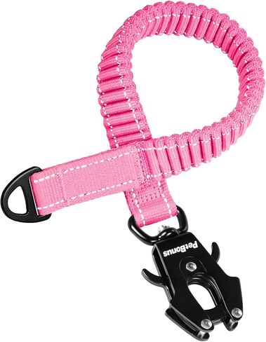 PetBonus Bungee Dog Leash Extension, 18" Shock Absorbing Lead Extender, Heavy Duty Medium Large Dog Leash Attachment, Reflective Nylon Lead Extender for Walking, Running, Biking (Black) in Saudi Arabia