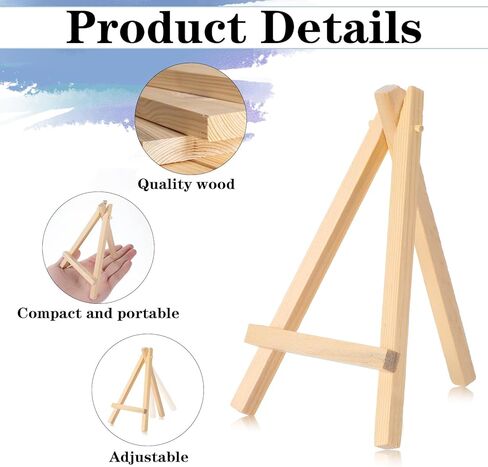 40 Pack 6 Inch Mini Wood Display Easel, Easel Display Stand Art Craft Painting Easels Artist Tabletop Holder Photos Mini Displaying Tripod for Displaying Small Canvases, Business Cards, Photos in Saudi Arabia