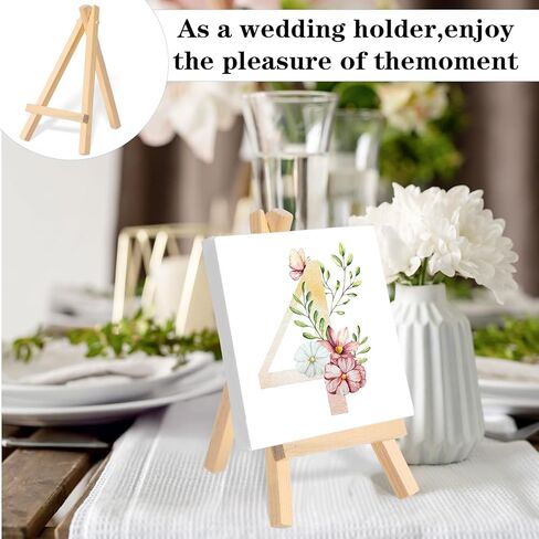 40 Pack 6 Inch Mini Wood Display Easel, Easel Display Stand Art Craft Painting Easels Artist Tabletop Holder Photos Mini Displaying Tripod for Displaying Small Canvases, Business Cards, Photos in Saudi Arabia