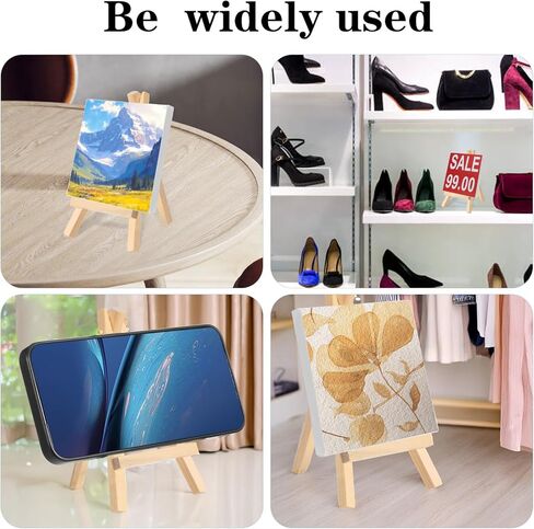 40 Pack 6 Inch Mini Wood Display Easel, Easel Display Stand Art Craft Painting Easels Artist Tabletop Holder Photos Mini Displaying Tripod for Displaying Small Canvases, Business Cards, Photos in Saudi Arabia