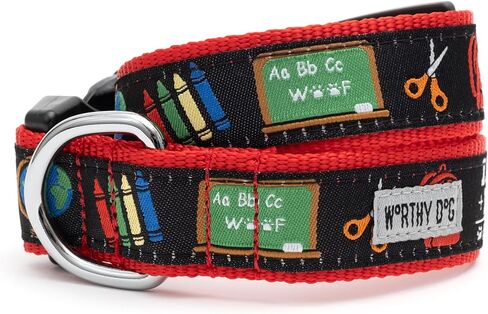 THE WORTHY DOG Collar for Large Dogs, Adjusts 15-21 inches, Durable Nylon Webbing, Quick Release Buckle, Luck 'O The Irish Gnome Pattern, Green, Large in Saudi Arabia