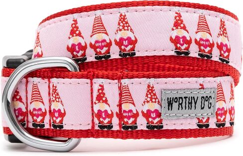 THE WORTHY DOG Collar for Large Dogs, Adjusts 15-21 inches, Durable Nylon Webbing, Quick Release Buckle, Luck 'O The Irish Gnome Pattern, Green, Large in Saudi Arabia