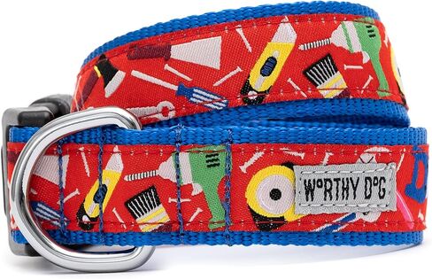 THE WORTHY DOG Collar for Large Dogs, Adjusts 15-21 inches, Durable Nylon Webbing, Quick Release Buckle, Luck 'O The Irish Gnome Pattern, Green, Large in Saudi Arabia