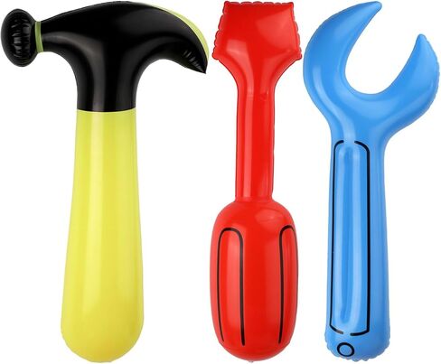 3 Pcs Inflatable Tools Toys, Inflatable Mallets Party Decor Inflatable Tool Set Inflatable Hammer Wrench Screwdriver Toy for Construction Party Inflatable Decoration in Saudi Arabia
