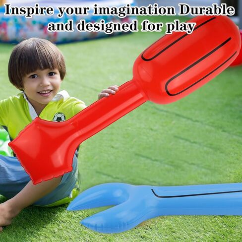 3 Pcs Inflatable Tools Toys, Inflatable Mallets Party Decor Inflatable Tool Set Inflatable Hammer Wrench Screwdriver Toy for Construction Party Inflatable Decoration in Saudi Arabia