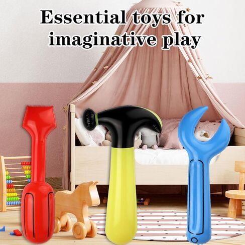 3 Pcs Inflatable Tools Toys, Inflatable Mallets Party Decor Inflatable Tool Set Inflatable Hammer Wrench Screwdriver Toy for Construction Party Inflatable Decoration in Saudi Arabia