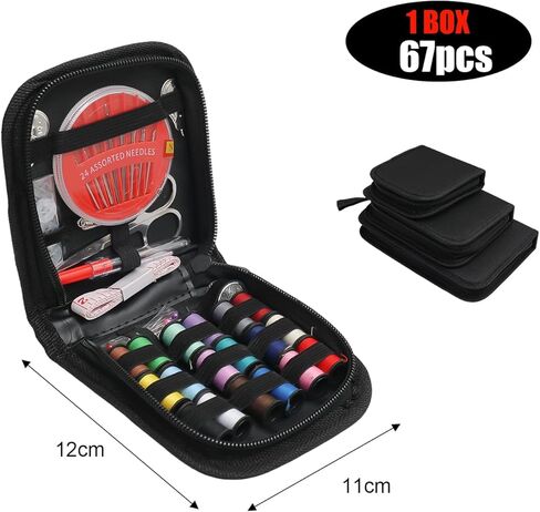 67-Piece Set Portable Travel Sewing Kit with Needles Threads Scissors Pins Tape Measure Storage Bags DIY Embroidery Handwork in Saudi Arabia