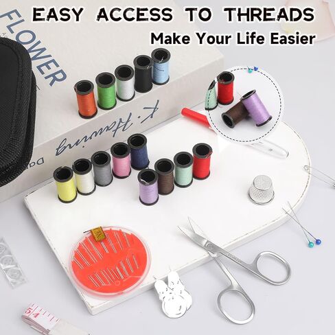Sewing Kit Needle and Thread Kit with Sewing Supplies and Accessories for Women Men Adults Kids Teens Mom Grandma Beginner Traveler Contains Thread, Needle, Scissors in Saudi Arabia