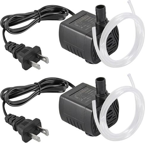 2PCS 50GPH 3W Mini Submersible Water Pump Small Fountain Pump with 2M Water Tube for Aquariums, Fish Tank, Water gardens, Pet Water Fountain, Indoor or Outdoor Pond Fountain in Saudi Arabia