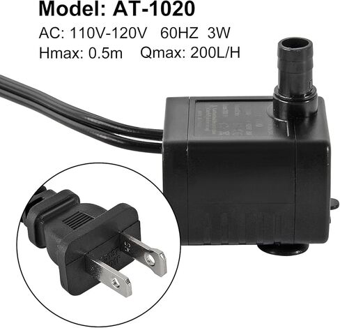 2PCS 50GPH 3W Mini Submersible Water Pump Small Fountain Pump with 2M Water Tube for Aquariums, Fish Tank, Water gardens, Pet Water Fountain, Indoor or Outdoor Pond Fountain in Saudi Arabia