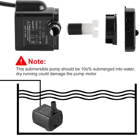 2PCS 50GPH 3W Mini Submersible Water Pump Small Fountain Pump with 2M Water Tube for Aquariums, Fish Tank, Water gardens, Pet Water Fountain, Indoor or Outdoor Pond Fountain in Saudi Arabia