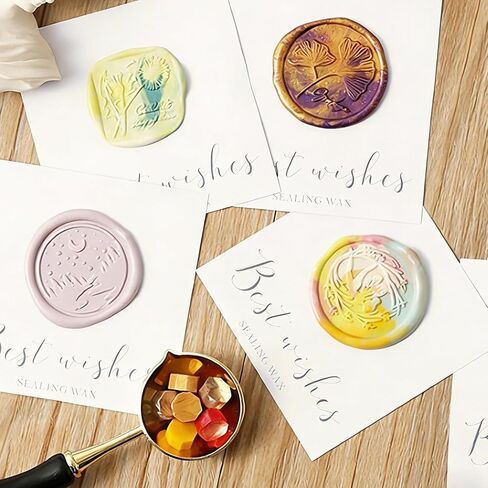 YOLAKIS 600pcs Metallic Wax Seal Beads,24 Color Premium Octagon Assorted Sealing Beads for Wax Seal Stamp Wedding Invitations Letter Envelope Seals & DIY Craft Projects in Saudi Arabia