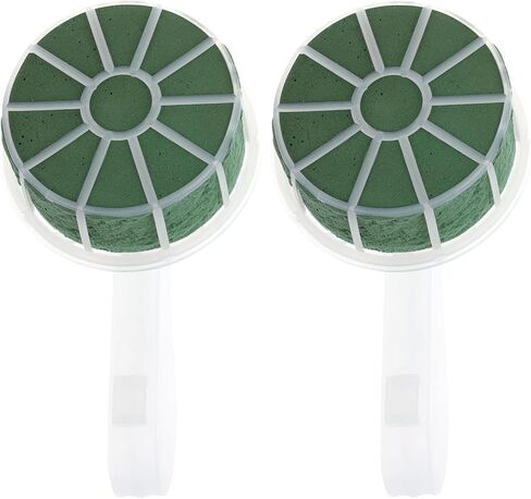 2pcs Foam Bouquet Holders DIY Floral Flower Handle Holder Wedding Floral Holder DIY Bridal Floral Handle Mud for Bride Artificial Flowers Wedding Bouquet Holder Green Decor (18.5x10cm) in Saudi Arabia