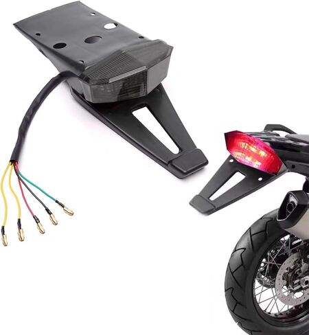 ضوء الذيل الخلفي العالمي LED LED LED مع إشارات الدوران ومصباح لوحة الترخيص للدراجات النارية على الطرق الوعرة ، ودراجات الأوساخ ، و Enduro-متوافق مع Yamaha ، Suzuki ، Kawasaki ، Honda CRF （Black） in Kuwait