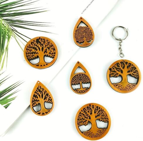 6PCS Tree of Life Resin Earring Silicone Mold Flexible Nonstick Design for DIY Epoxy Pendants, Keychains, Bag Charms and Home Decor, White in Saudi Arabia