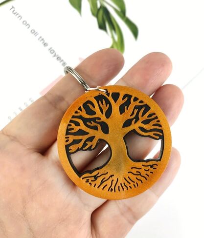 6PCS Tree of Life Resin Earring Silicone Mold Flexible Nonstick Design for DIY Epoxy Pendants, Keychains, Bag Charms and Home Decor, White in Saudi Arabia