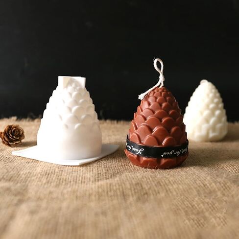 3D Christmas Pinecone Candle Mold Ideal for DIY Candle Making Silicone Candle Mold Handmade soap Mold Christmas Gift Home Decor in Saudi Arabia