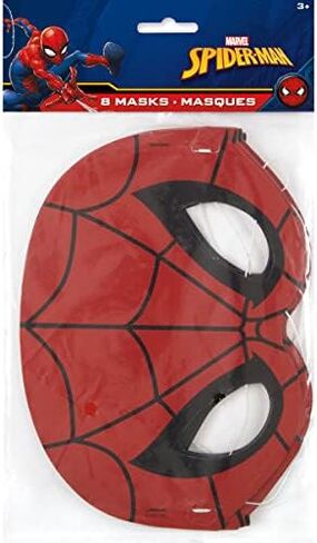 Unique Spiderman Super Hero Birthday Party Supplies Bundle Pack includes 16 Party PaperMasks, 1 Dinosaur Sticker Sheet in Saudi Arabia