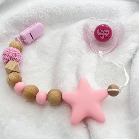 3 Pcs Reborn Baby Doll Magnetic Pacifier Feeding Set, Realistic Reborn Doll Accessories with Reborn Bottle, Magnetic Doll Binky & Star Clip, Pink Pretend Play Toy for Kids Gift in Saudi Arabia