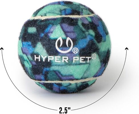 كرات التنس من Hyper Pet®، كرة لعبة تفاعلية للكلاب، كرات تنس مقاس 2.5 بوصة، عبوة من 4 كرات تنس بلون أزرق مموه، للكلاب متوسطة الحجم in Kuwait