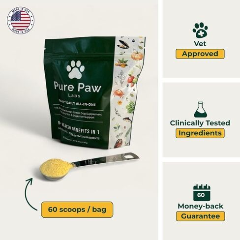 DA-1 Daily All-in-One Dog Supplement for Allergies, Joints, Probiotics and Skin/Coat. Human Grade, Multivitamin, No Fillers or Artificial Additives. in Saudi Arabia