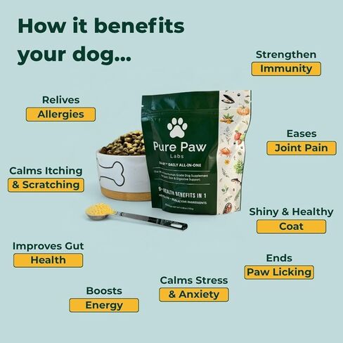 DA-1 Daily All-in-One Dog Supplement for Allergies, Joints, Probiotics and Skin/Coat. Human Grade, Multivitamin, No Fillers or Artificial Additives. in Saudi Arabia