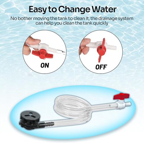 OIIBO خزان سلحفاة بسعة 18 جالون، حوض سمك كبير لخزان السلاحف المائية مقاس 30 بوصة × 12 بوصة × 12 بوصة مع نظام صرف، قاعدة عميقة مانعة للتسرب سهلة تغيير موطن السلحفاة المائية in Kuwait