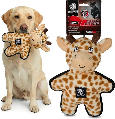 American Kennel Club Muscle Tough Giraffe Plush Dog Toy with Squeaker for Moderate Chewers, Durable Soft Dog Toy for Tugging & Play, Tough on Play Not on Teeth in Saudi Arabia