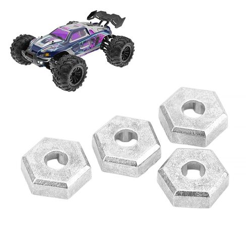 Silver 4 Pack 1/16 Rc Hex Coupler Rc Wheel Hex Hub Adapter for Scy 16101 16102 16103 16201 1/16 Rc Car in Saudi Arabia
