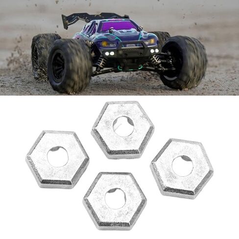 Silver 4 Pack 1/16 Rc Hex Coupler Rc Wheel Hex Hub Adapter for Scy 16101 16102 16103 16201 1/16 Rc Car in Saudi Arabia