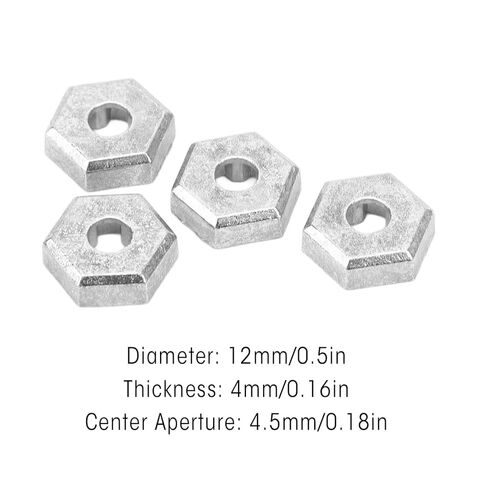 Silver 4 Pack 1/16 Rc Hex Coupler Rc Wheel Hex Hub Adapter for Scy 16101 16102 16103 16201 1/16 Rc Car in Saudi Arabia