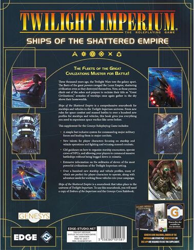 Asmodee Genesys Roleplaying Game Ships of The Shattered Empire SOURCEBOOK - Twilight Imperium Starship & Vehicle Guides, Sci-Fi Fantasy Game for Kids & Adults, Ages 14+, 2-6 Players, 4+ Hours in Saudi Arabia