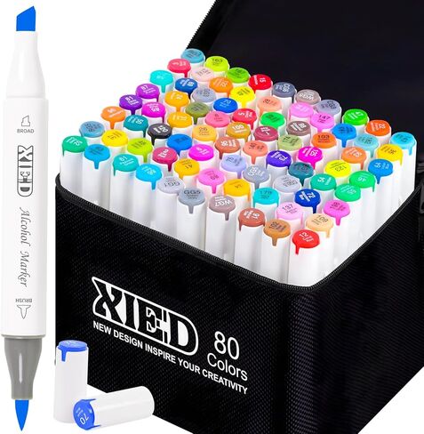 180 Colors Alcohol Markers, Dual Tip Markers Set, Chisel & Brush Tip Alcohol-based Art Marker for Artists in Coloring in Saudi Arabia