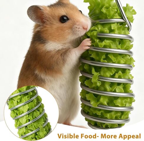 2Pcs Rat Enrichment Toys Stainless Steel Bird Food Holder Rat Parrot Foraging Toy Hanging Rodent Toy Fruit Vegetable Holder Puzzle Toys Slow Feeder Parakeet Foraging Mice Cage Accessories in Saudi Arabia