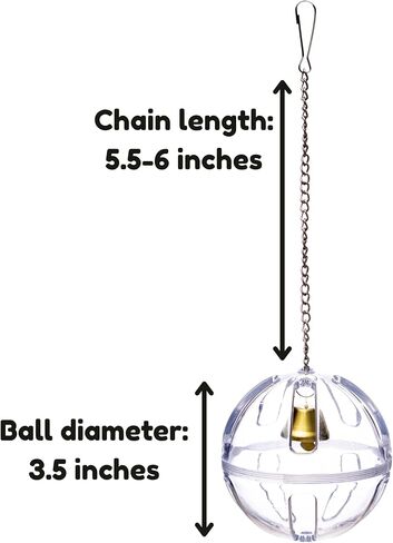 Bird Foraging Ball Toy, 3.5 Inch, Interactive Hanging Treat Dispenser & Enrichment Toy for Cockatiels, Parrotlets, Parakeets, Small Parrots, and Doves, Forage Toy for Parrots in Saudi Arabia