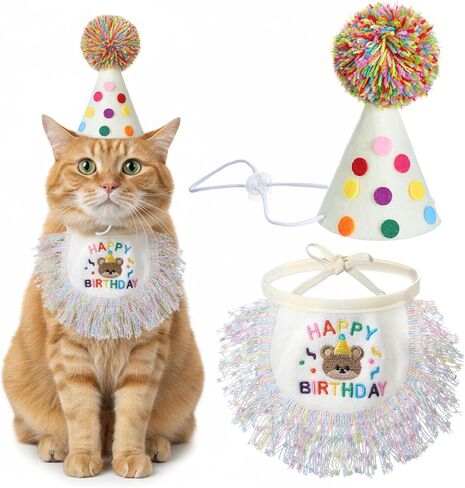 Cat Birthday Hat Birthday Hats for Stuffed Animals Dog Party Hat Birthday Party Decorations Set for Small Medium Cats & Dogs in Saudi Arabia