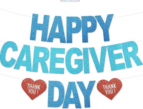 Happy Caregivers Day Banner - NO DIY Caregivers Appreciation Party Decorations For Office Décor Caregiver Appreciation Gifts Glitter in Saudi Arabia