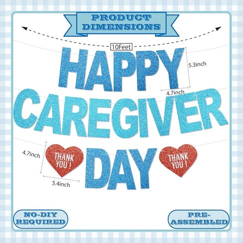Happy Caregivers Day Banner - NO DIY Caregivers Appreciation Party Decorations For Office Décor Caregiver Appreciation Gifts Glitter in Saudi Arabia