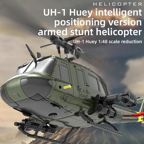 طائرات هليكوبتر RC ERA C032 UH-1 Huey RC للبالغين المبتدئين، بمقياس 1/48 6CH 2.4G 6 محاور جيروسكوبية للتحكم عن بعد مع تدحرج ثلاثي الأبعاد وثبات الارتفاع (RTF / 3 بطاريات) in Kuwait