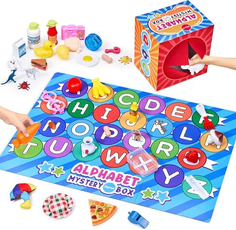 JoyCat Mystery Alphabet Box for Kids 26 PCS Letters Sorting Matching Game Activities Letter Sounds Fine Motor Learning Toys for Preschool Kindergarten Classroom - Halloween in Saudi Arabia