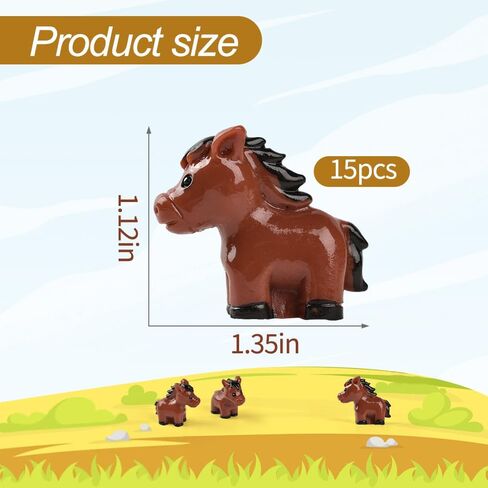 HUIANER Miniature Horse 15PCS Mini Horse Figures Fairy Garden Horse Resin Pony Figurine Moss Landscape Decoration DIY Craft Home Decor in Saudi Arabia